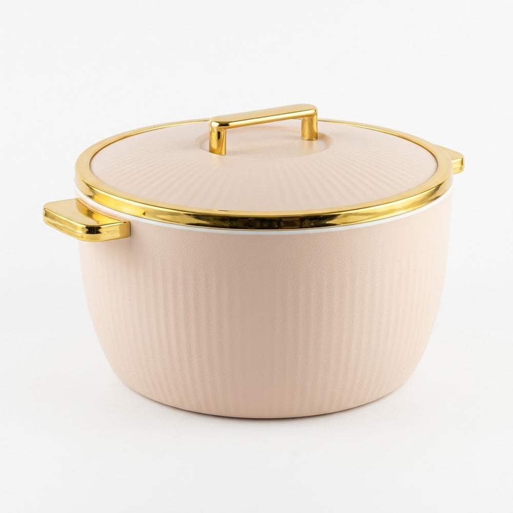 Elegant Soft Pink & Gold Insulated Hotpot / Casserole
