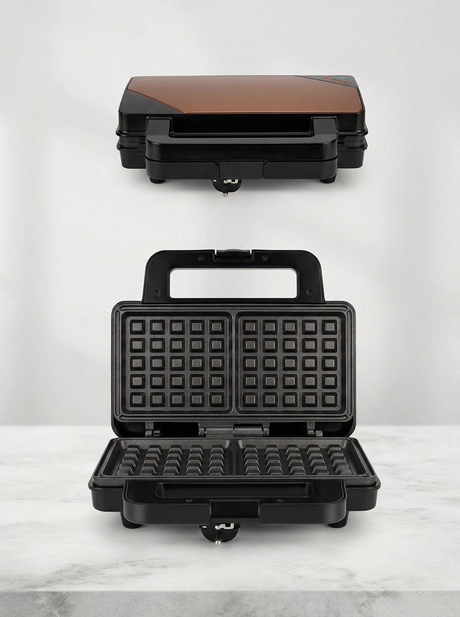 Electric Sandwich Maker & Panini Press Maker (Copper & Black Top)