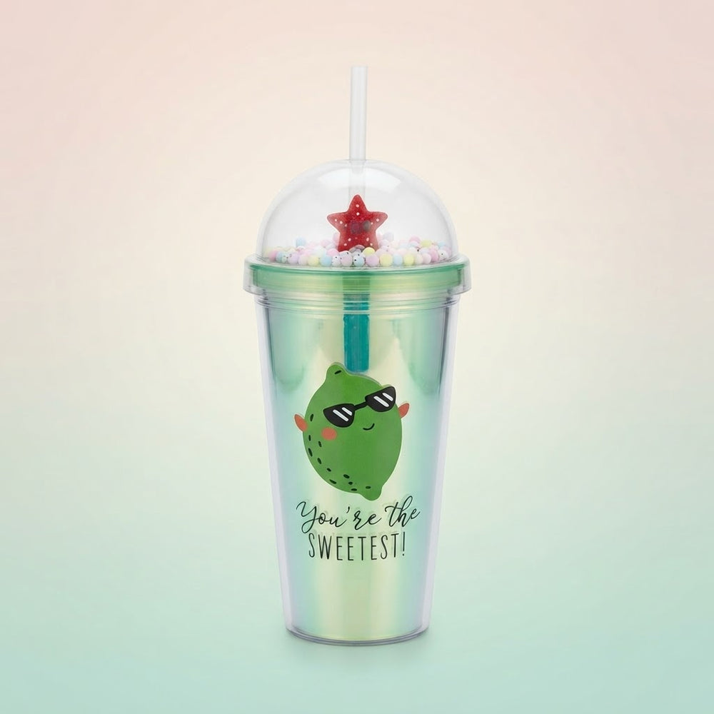 Holographic "You're the Sweetest" Tumbler with Dome Lid and Straw