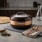 Dynasty Premium Dark Brown & Rose Gold Insulated Hotpot / Casserole