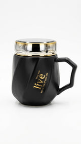 Black Matte "May You Live" Textured Ceramic Mug