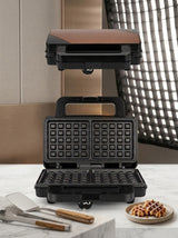 Electric Sandwich Maker & Panini Press Maker (Copper & Black Top)
