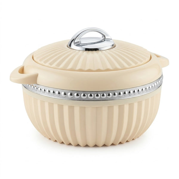 Elegant Cream Fluted Insulated Hotpot / Casserole (6000 ml)