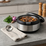 Stainless Steel & Matte Black Insulated Hotpot / Casserole (Model NO-344)