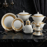 Luxury Bone China Crockery Dinner Set (Complete Tableware Set)