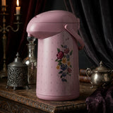 Pastel Pink Airpot Vacuum Flask / Thermal Beverage Dispenser with Floral Print