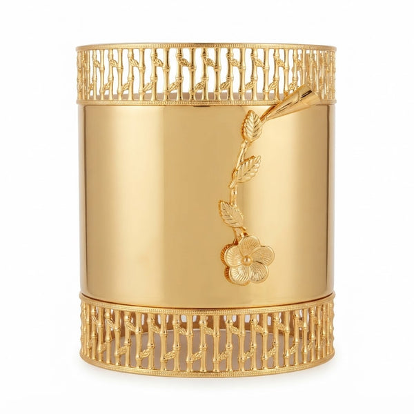 Luxury Gold Stainless Steel Water Dispenser / Cooler Pot with Floral Accent