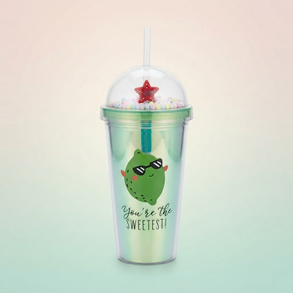 Holographic "You're the Sweetest" Tumbler with Dome Lid and Straw