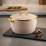 Elegant Soft Pink & Gold Insulated Hotpot / Casserole