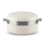 Sleek Off-White & Silver Insulated Hotpot / Casserole