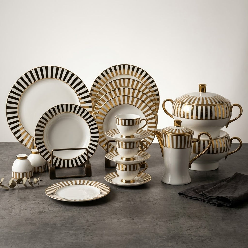 Luxury Bone China Crockery Dinner Set (Complete Tableware Set)