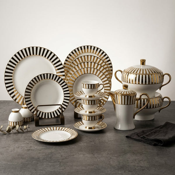 Luxury Bone China Crockery Dinner Set (Complete Tableware Set)