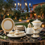 Luxury Bone China Crockery Dinner Set (Complete Tableware Set)