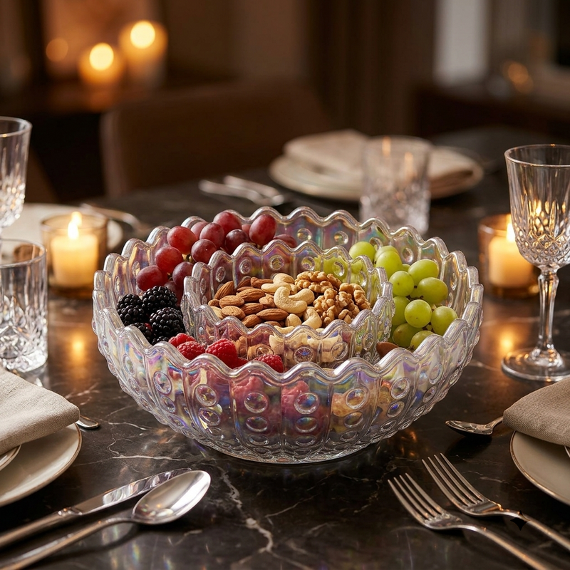 Iridescent Glass Dessert Set