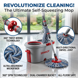 360° Self-Wringing Microfiber Twist Mop with Swivel Joint (Heavy Duty Cleaning)