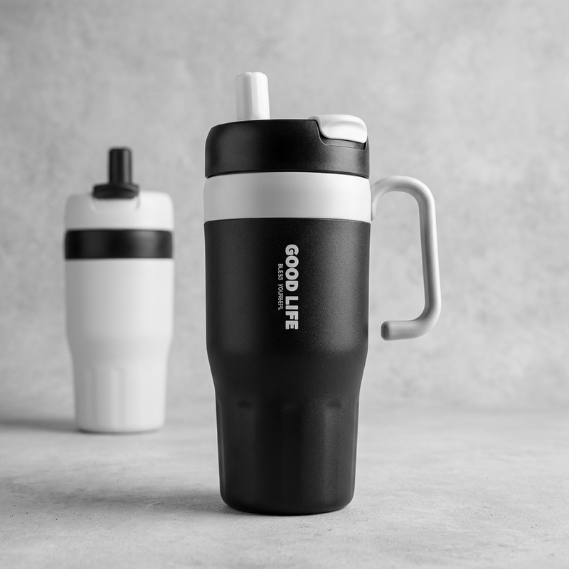 Premium Stainless Steel Thermal Coffee Mug with Handle & Lid – Keeps Hot & Cold