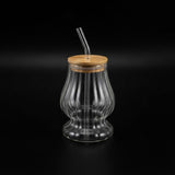 Glass Tumbler with Bamboo Lid and Straw