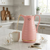 Eagle Pastel Pink Ribbed Vacuum Flask / Thermal Tea Pot