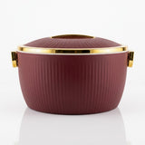Elegant Textured Maroon & Gold Insulated Hotpot / Casserole