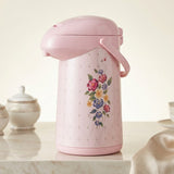 Pastel Pink Airpot Vacuum Flask / Thermal Beverage Dispenser with Floral Print