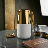 White & Gold Dual-Tone Vacuum Flask / Thermal Tea Pot