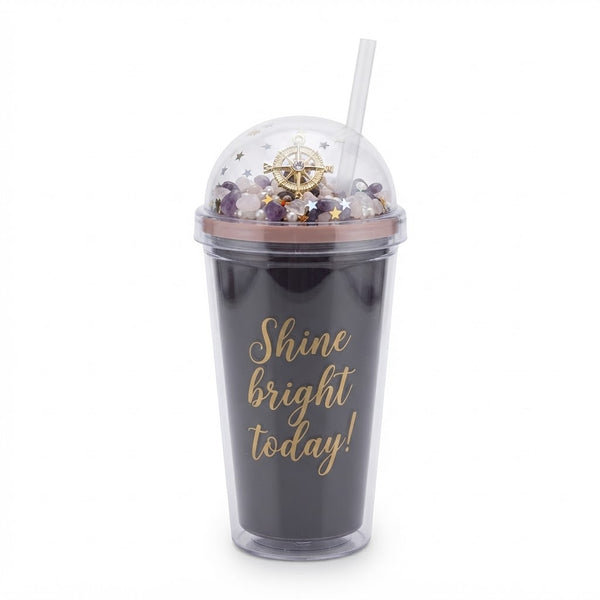 Purple "Have a Nice Day" Tumbler with Dome Lid and Colorful Sprinkles