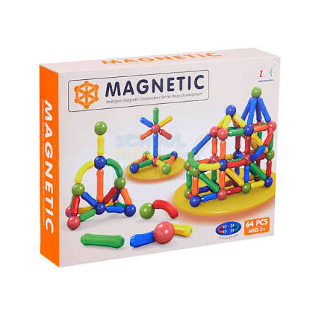 Magnetic Construction Set - 64 Pieces