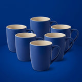 Solid Bright Royal Blue Ceramic Coffee Mug (6 Pieces Set)