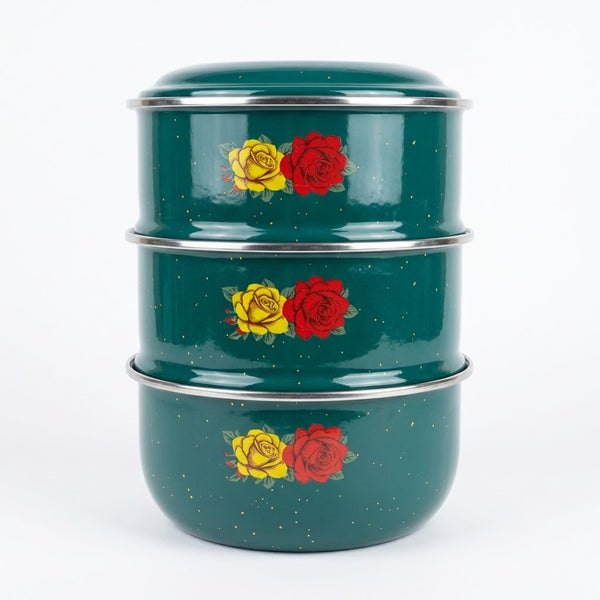 Dark Green Floral Design tamb chinni Bowl Set