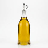 Round Glass Oil Dispenser Bottle with Nozzle Cap
