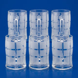 Frosted Checkered Glass Tea Mug / Coffee Cup (6 Pieces Set)