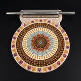 Printed Ceramic Roti Rolling Board (Chakla) with Stainless Steel Rolling Pin (Belan)