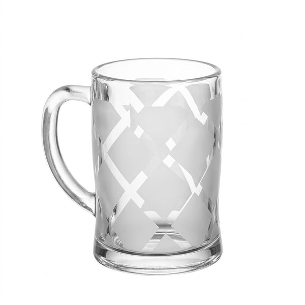 Frosted Diamond Pattern Glass Tea Mug / Coffee Cup (6 Pieces Set)