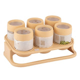 Beige / Light Brown Spice Jar Set with Stand