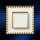 7 pieces cake set square Ceramic Serving Tray Set Gold Border Ke Sath