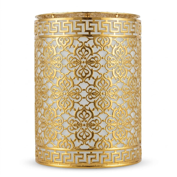 Golden Floral Carved Pattern Decorative Canister / Jar