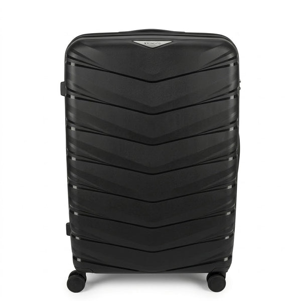 Roncato Black Hard Shell Trolley Suitcase / Luggage Bag