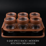 Brown Plastic Spice Container Set with Stand