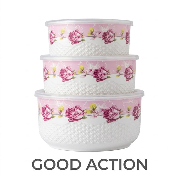 Pink Floral Design tamb cheeni Container Set