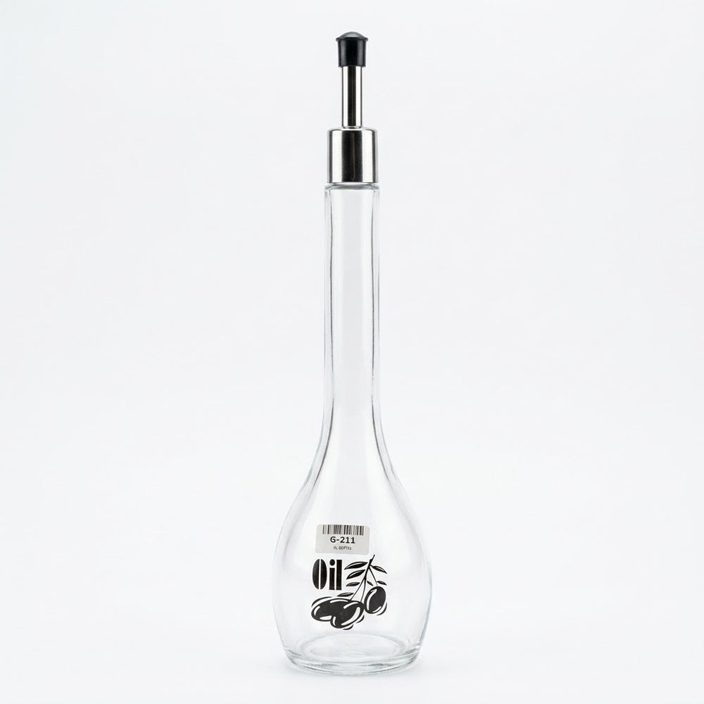 Tall Slim Glass Oil Dispenser Bottle