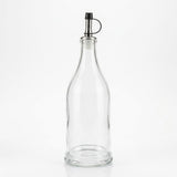 Round Glass Oil Dispenser Bottle with Nozzle Cap